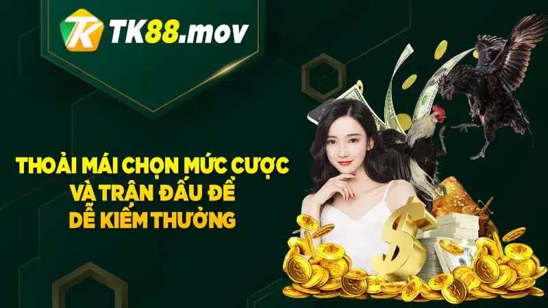 Thoải mái chọn mức cược và trận đấu để kiếm thưởng